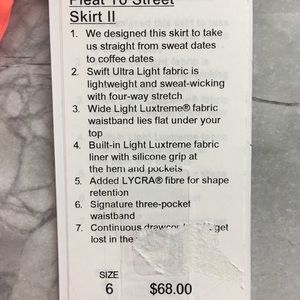 LuLu Lemon Pleat skort